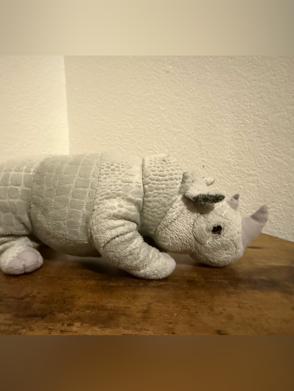 Tiger Tale Toys Rhino Plush Gray Small Viahart Realistic Textured Skin Fuzzy Ear
